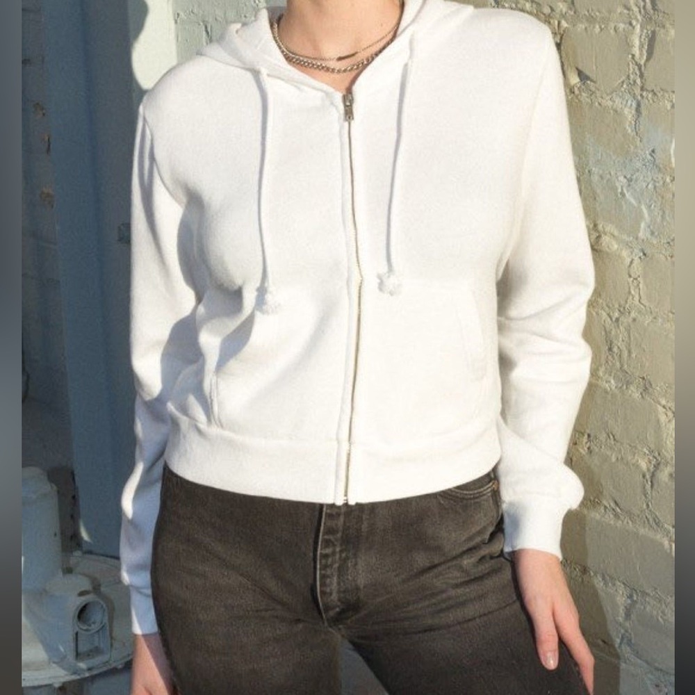 Brandy Melville cropped zip up hoodie